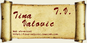 Tina Valović vizit kartica